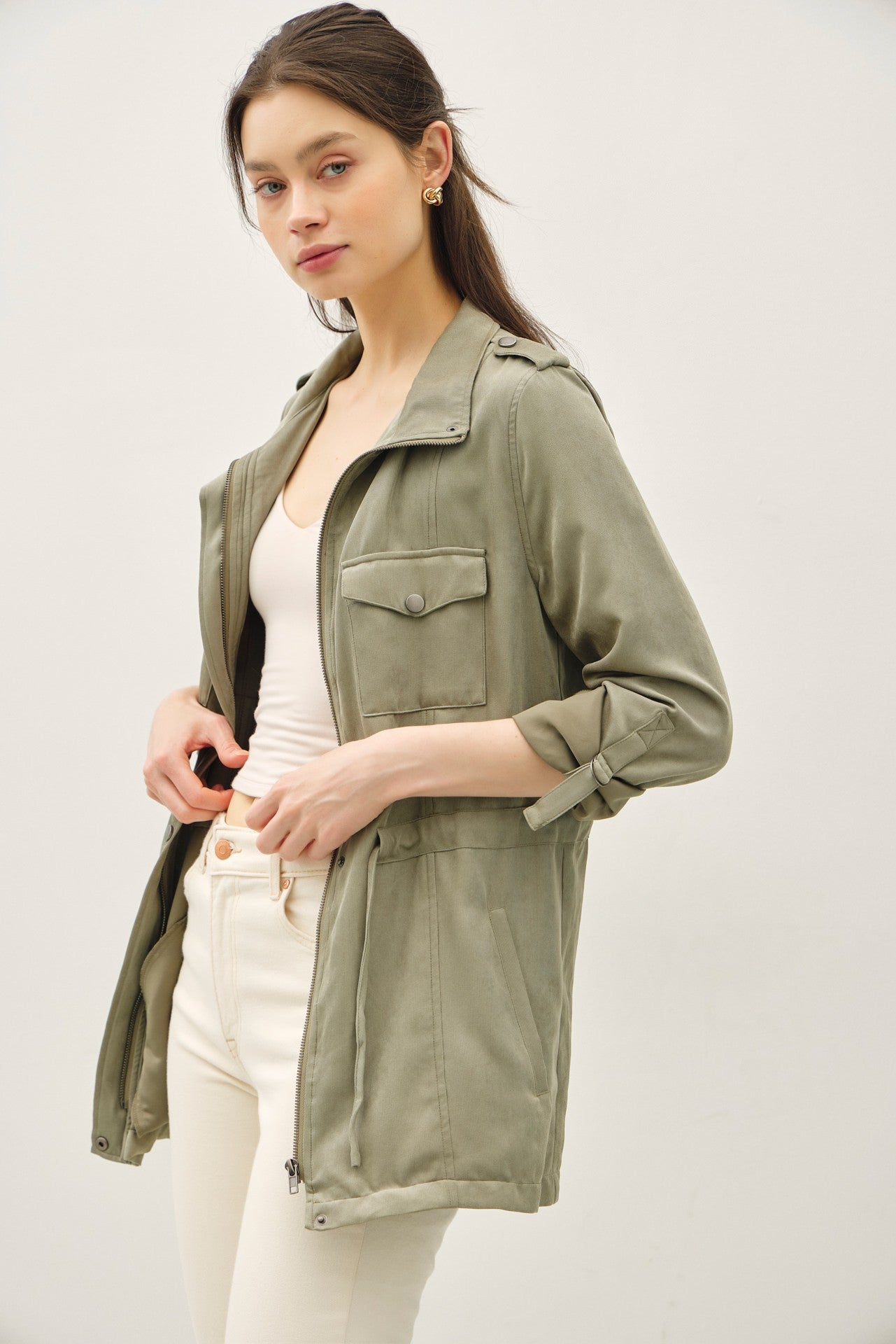 Cinched Waist Safari Cargo Utility Jacket (3 COLORS) | BE COOL *LA LIVE PREORDER