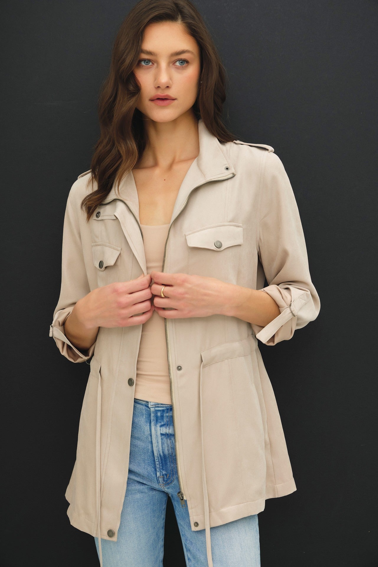Cinched Waist Safari Cargo Utility Jacket (3 COLORS) | BE COOL *LA LIVE PREORDER