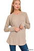 The Presley Baby Waffle Long Sleeve Top | Zenana (6 COLOR) *DEAL*