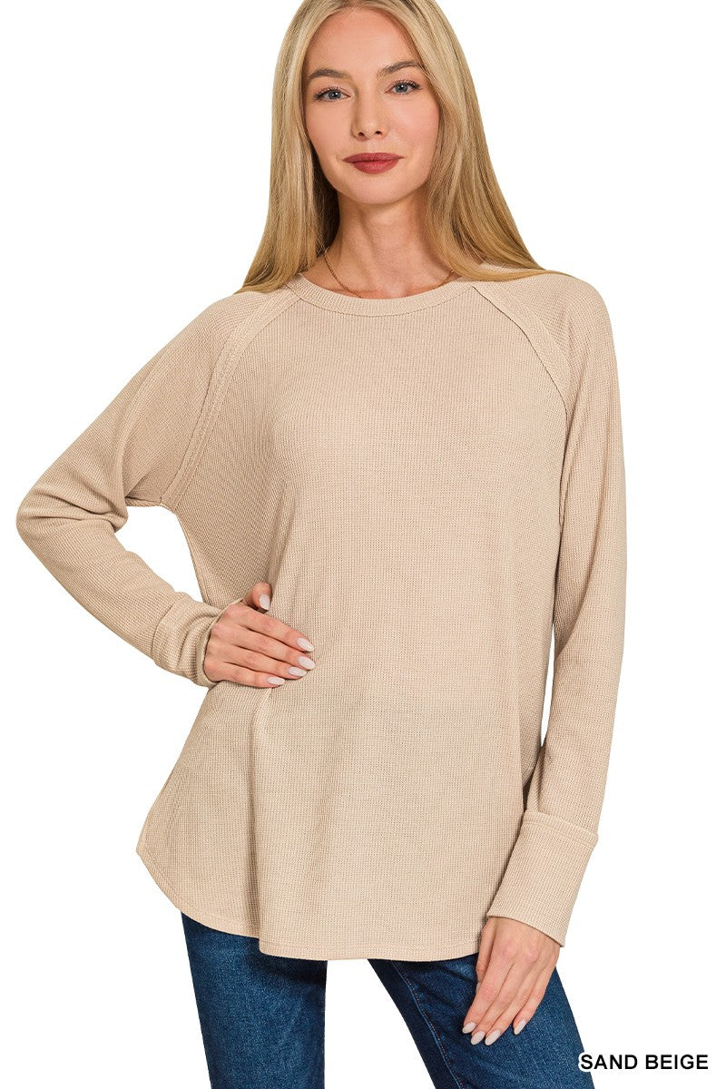 The Presley Baby Waffle Long Sleeve Top | Zenana (6 COLOR) *DEAL*
