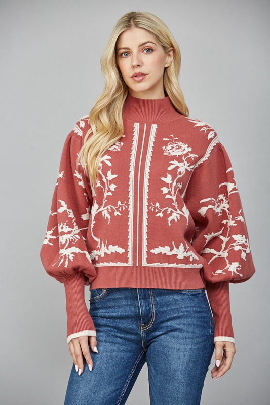 Dramatic Ballon Sleeve Mock Neck Sweater | FATE *30A SEPT PREORDER