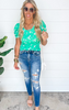 Mini Floral Puff Short Sleeve Top | FINAL SALE