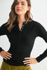 Essential Long-sleeved Micro-ribbed Henley Top | MONO B