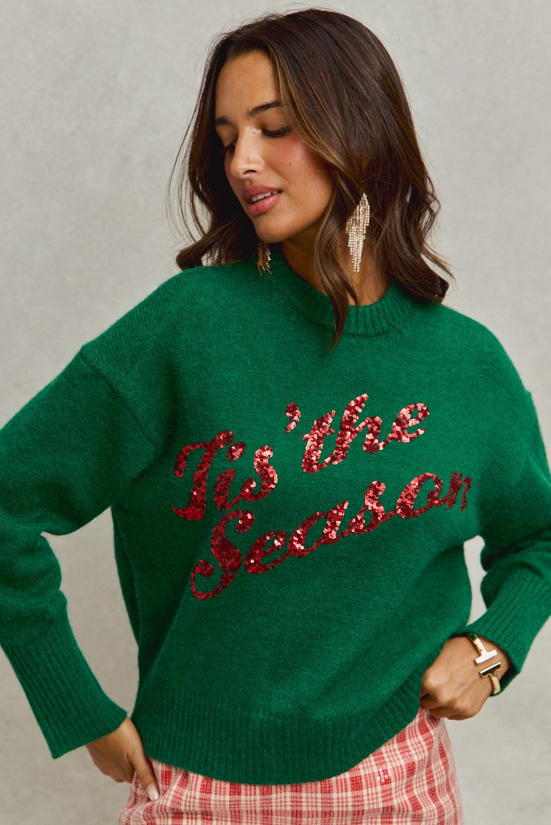 Tis the Season Christmas Holiday Sweater Top