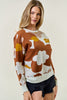 Floral Crew Neck Oversized Sweater