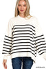 The Tessa Exposed Seam Striped Oversized Sweater | Zenana (8 COLORS) *DEAL*