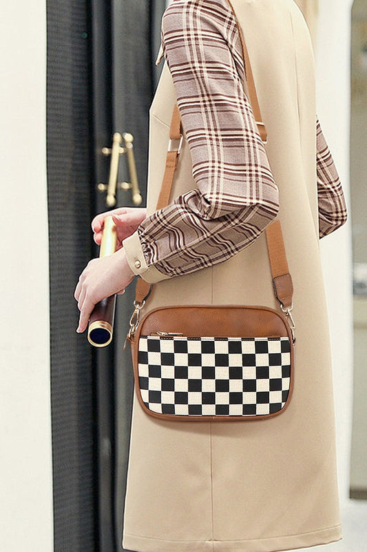 Checkered Crossbody Camera Bag (2 COLORS) | ZENANA *LA LIVE PREORDER 1.1