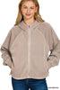 Fleece Pigment Dye Zip Up Hoodie W Pockets (5 COLORS) | ZENANA *LA LIVE PREORDER