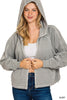 Fleece Pigment Dye Zip Up Hoodie W Pockets (5 COLORS) | ZENANA *LA LIVE PREORDER