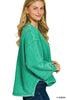 Acid Washed Double Ribbed Exposed-seam Pullover (4 COLORS) | ZENANA *LA LIVE PREORDER