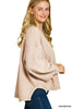 Acid Washed Double Ribbed Exposed-seam Pullover (4 COLORS) | ZENANA *LA LIVE PREORDER