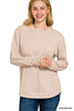 Raised Rib Round Neck Long Sleeve Top (5 COLORS) | ZENANA *LA LIVE PREORDER