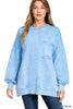 Halo Washed French Terry Exposed-seam Sweatshirt (6 COLORS) | ZENANA *LA LIVE PREORDER
