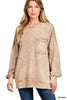 Halo Washed French Terry Exposed-seam Sweatshirt (6 COLORS) | ZENANA *LA LIVE PREORDER