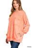 Halo Washed French Terry Exposed-seam Sweatshirt (6 COLORS) | ZENANA *LA LIVE PREORDER