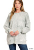 Halo Washed French Terry Exposed-seam Sweatshirt (6 COLORS) | ZENANA *LA LIVE PREORDER