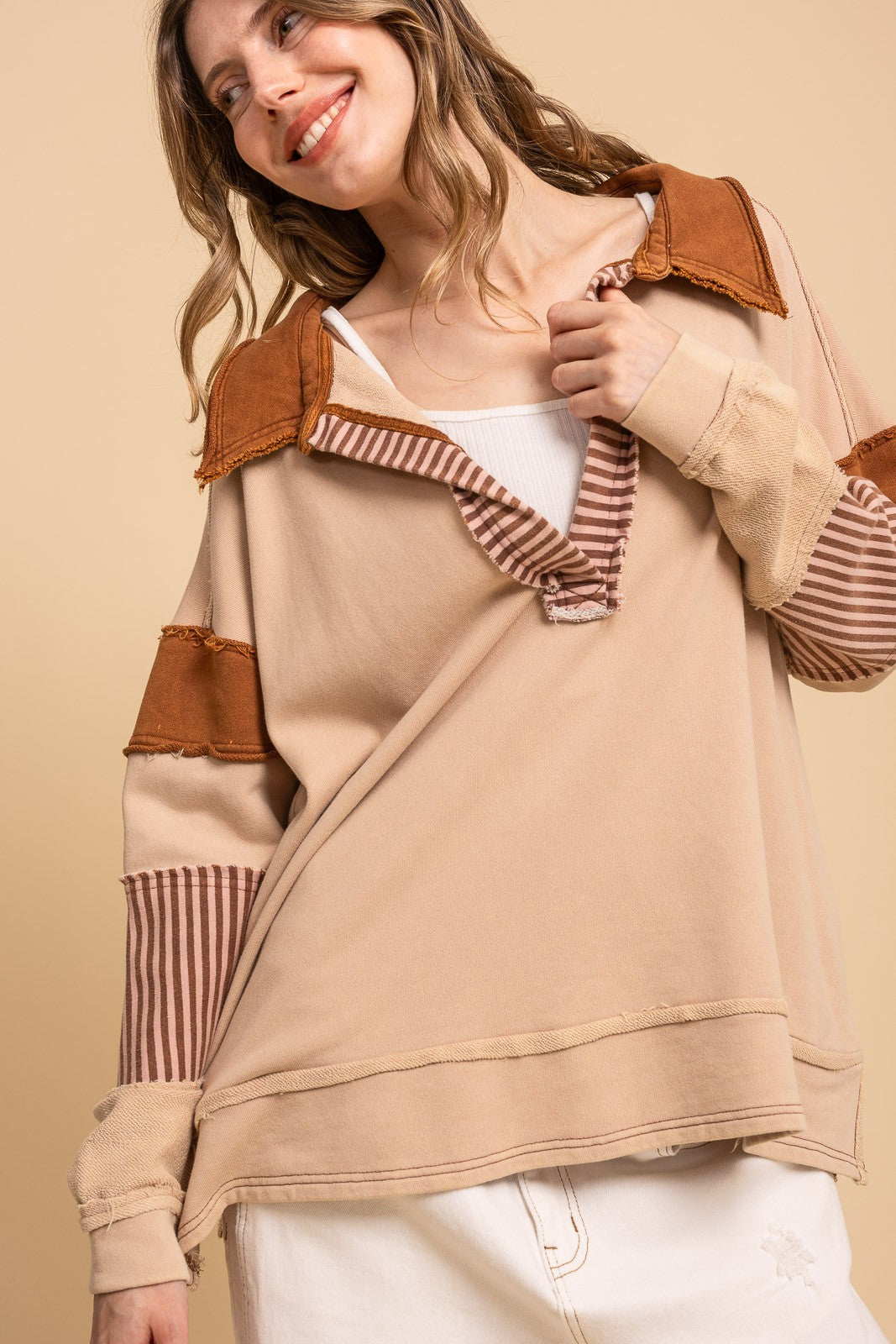 Washed Multi Fabric Collar Shirt | BLUEVELVET *LA LIVE PREORDER