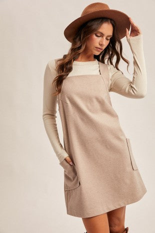 Brush Textured Woven Pinafore Dress | HEM & THREAD *LA LIVE PREORDER 35% OFF