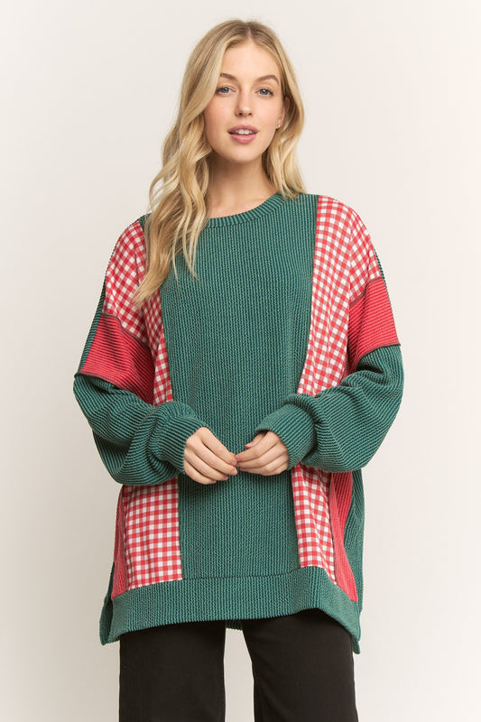 Long Sleeve Color Block Christmas Top | HEIMISH *NASHVILLE LIVE PREORDER