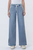 High Rise Drawstring Waistband Slit Wide Leg Jeans | LOVERVET by VERVET *LA LIVE PREORDER 34% OFF