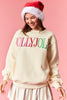 Holly Jolly Embroidered Fleece Terry Sweatshirt