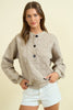 Quilted Jersey Button Front Sweatshirt