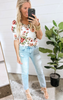 Floral Pretty Little Flower  Puff Sleeve Top