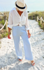 Ocean Blue Gauze Wide Leg Pant | FINAL SALE