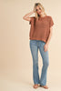 Rust Boxy Sweater Top