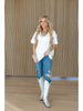 Raw Edge Detail Cotton V Neck Top *DEAL