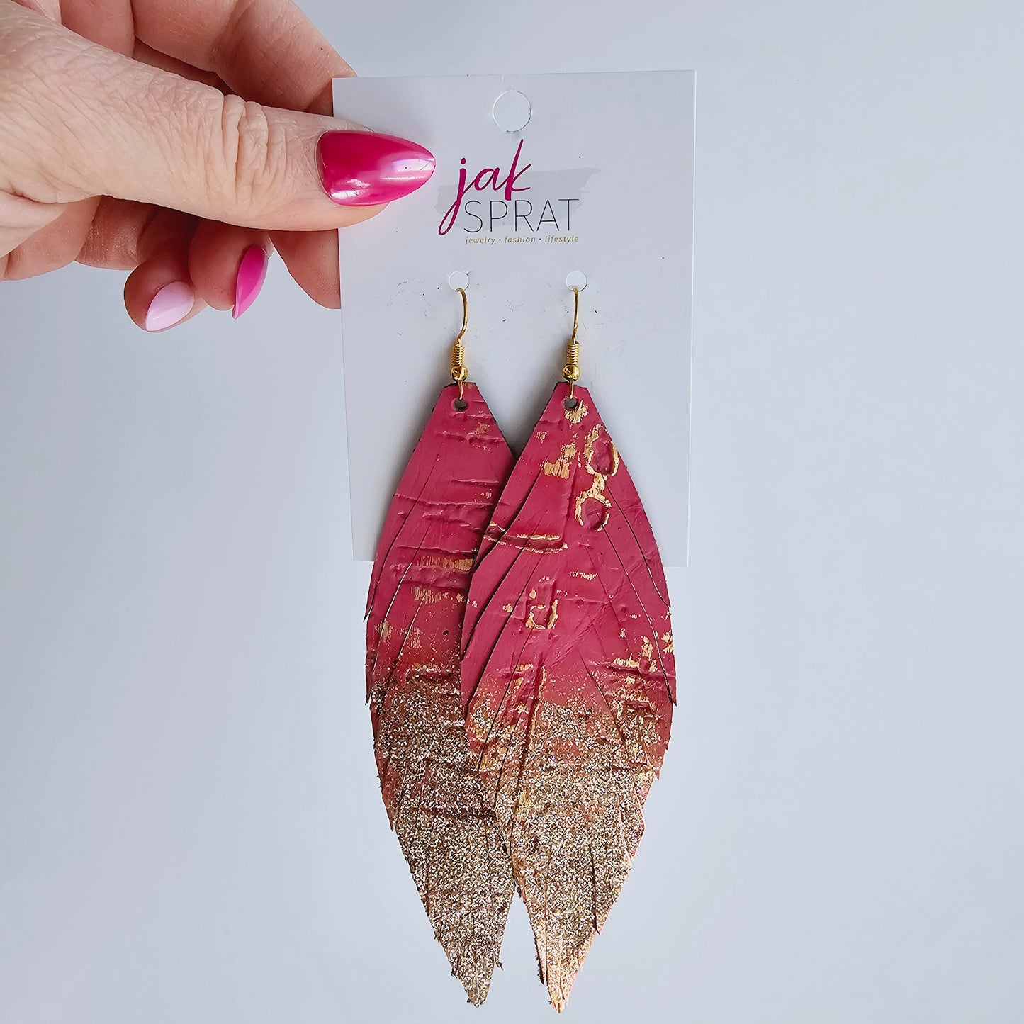 5inch Hand Painted Leather Feather Shoulder Dusters | JAK SPRAT