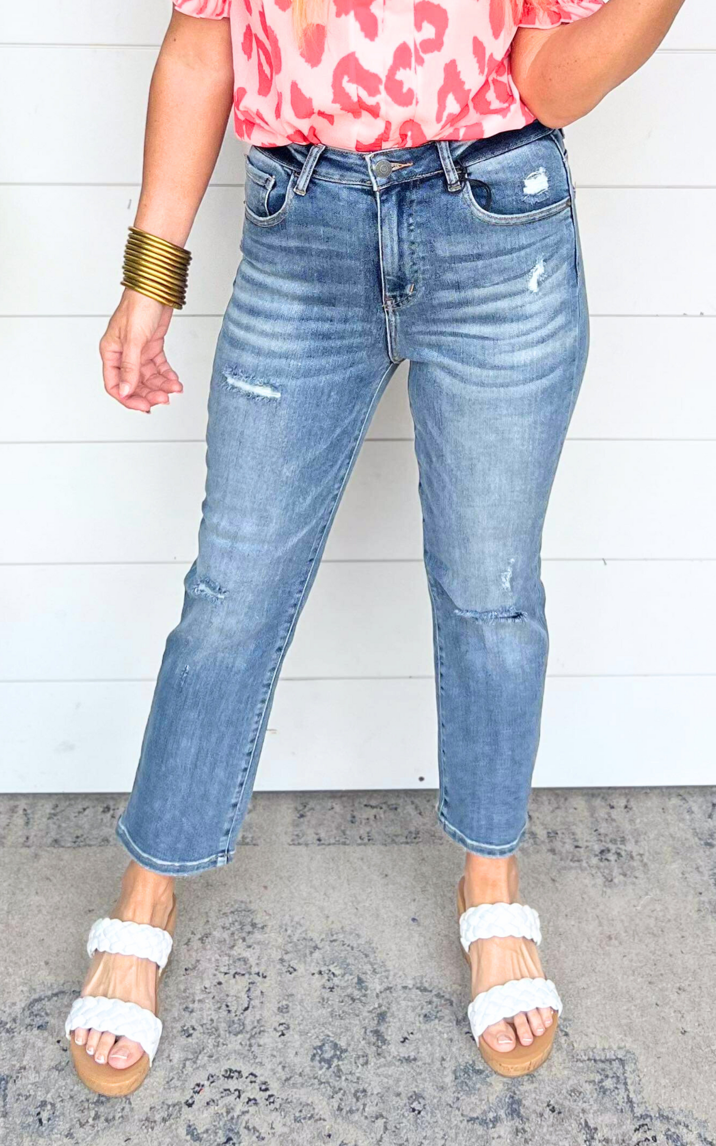 Vintage Washed Straight Leg Jeans | Risen