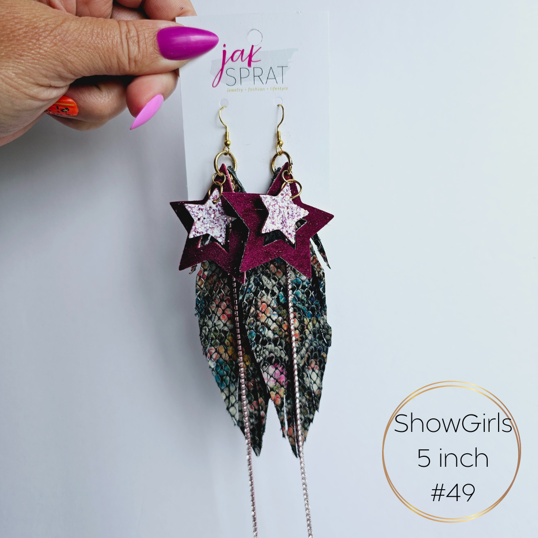 Show Girls" 5" Earrings | Jak Sprat