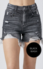 High Rise Distressed Denim Shorts | RISEN