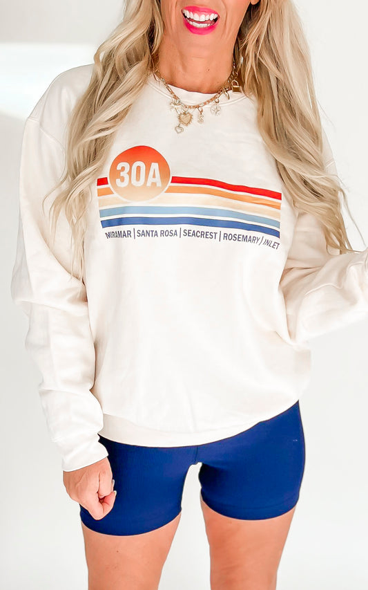 Cream 30A Miramar Graphic Crewneck Sweatshirt - Final Sale