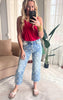 Star Print Cropped Straight Denim | Judy Blue - DEAL*