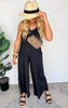 Scoop Neck French Terry Wide Leg Jumpsuit