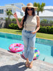 Ice Medium Blue Super High Distressed Denim Jeans | MICA - Final Sale