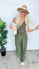 Olive V-Neck Jumpsuit | Gilli