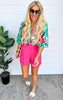 The Melody Ruffle Trim Shorts - Hot Pink