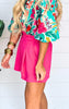 The Melody Ruffle Trim Shorts - Hot Pink