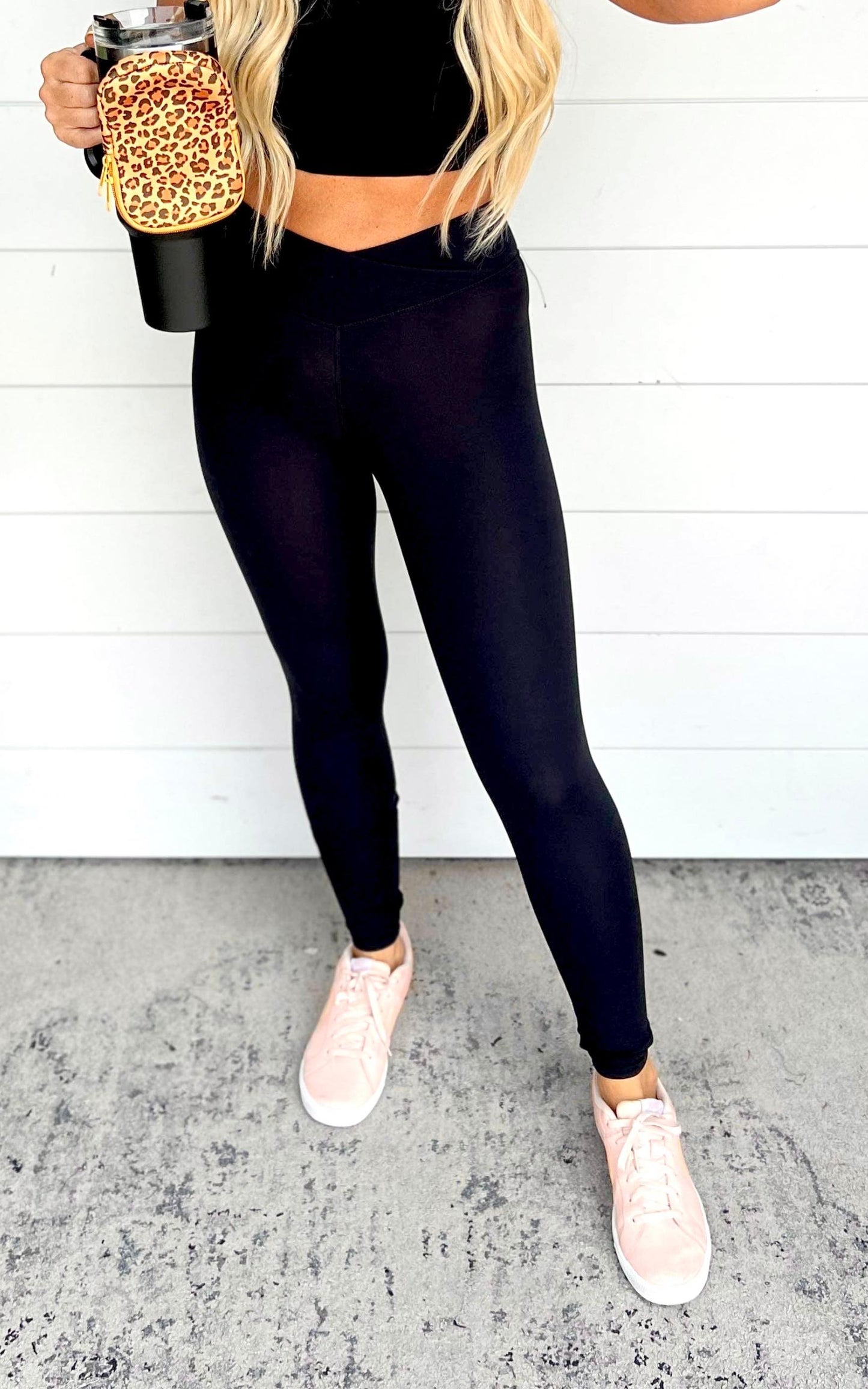 Forest Green Venice Crossover Waist Leggings |Mono B