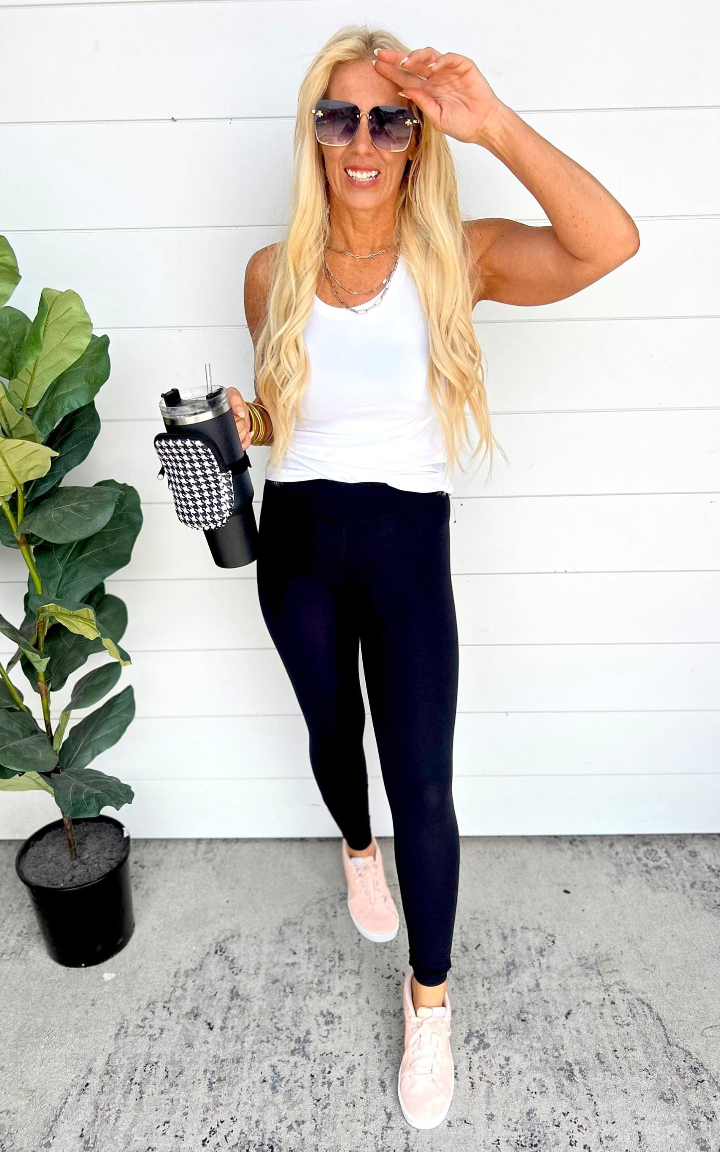 Black Brushed Interior High-Waisted Leggings | Mono B