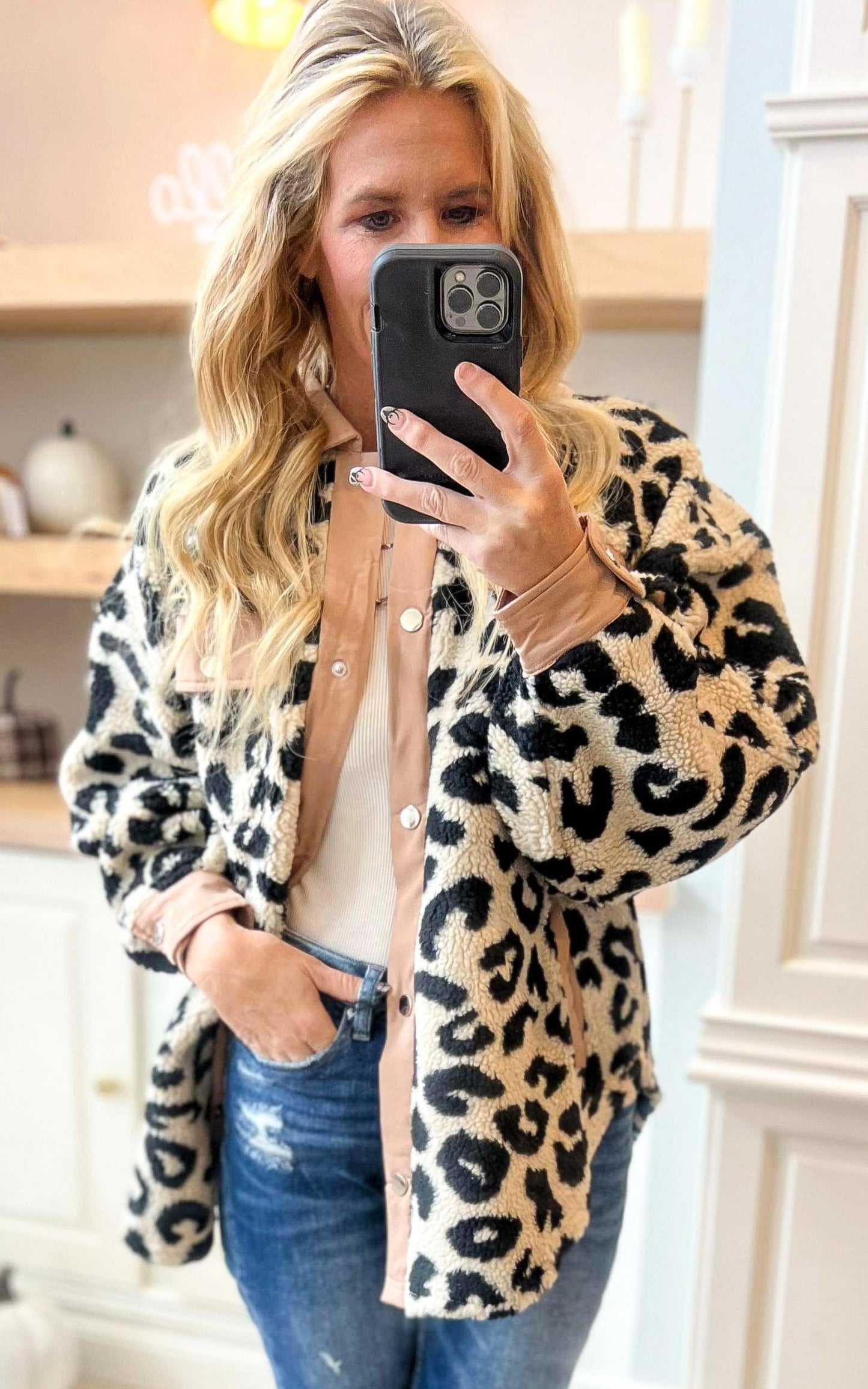 Faux Fur Leopard Shacket - Final Sale