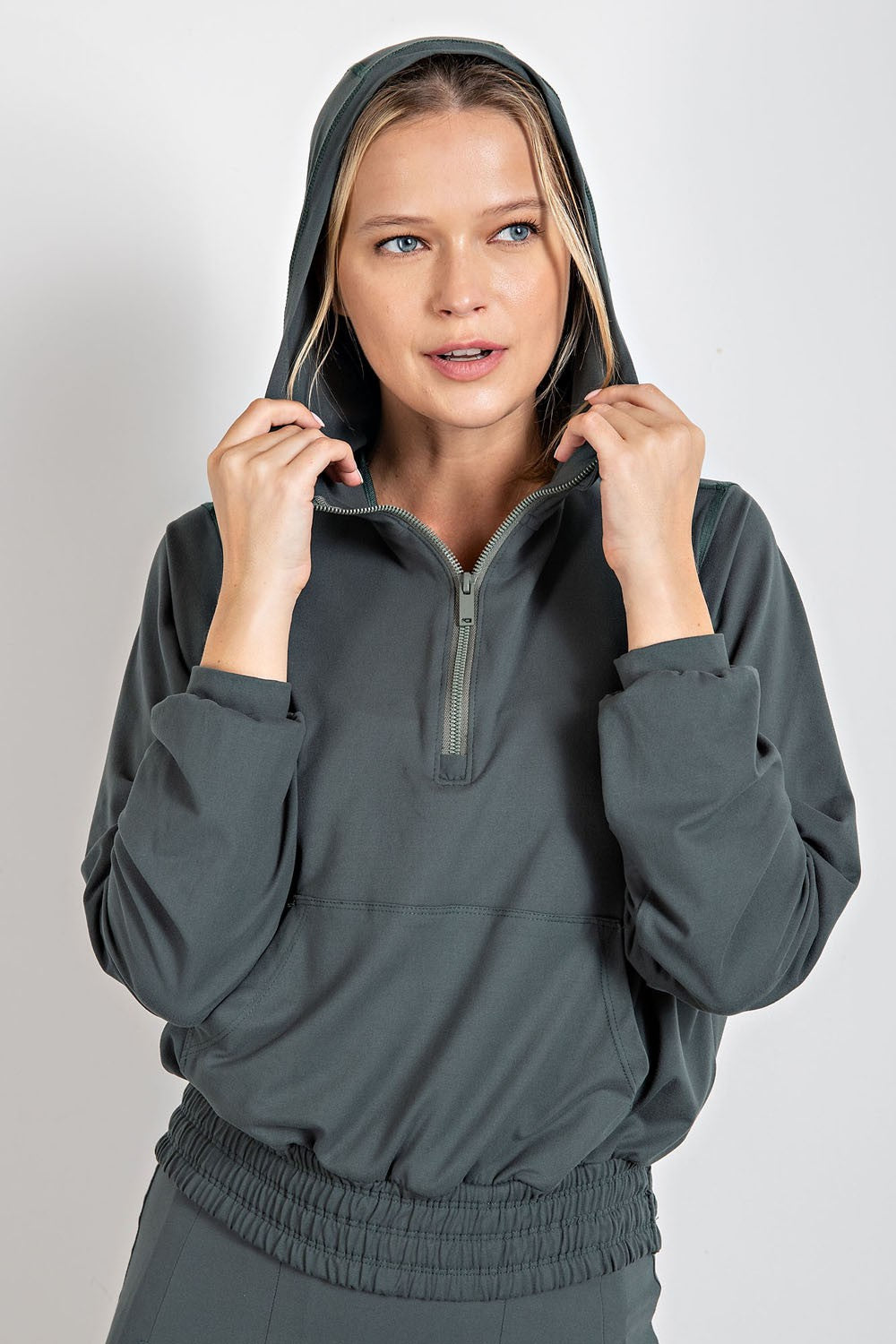 Butter Quarter Zip Hoodie w/ Kangaroo Pocket - Final Sale