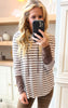 Striped Thermal Cuff Hoodie w/ Thumb Holes - Final Sale