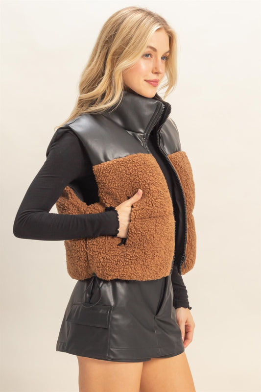 Sherpa Puffer Vest (2 COLORS) | HYFVE *LA LIVE PREORDER