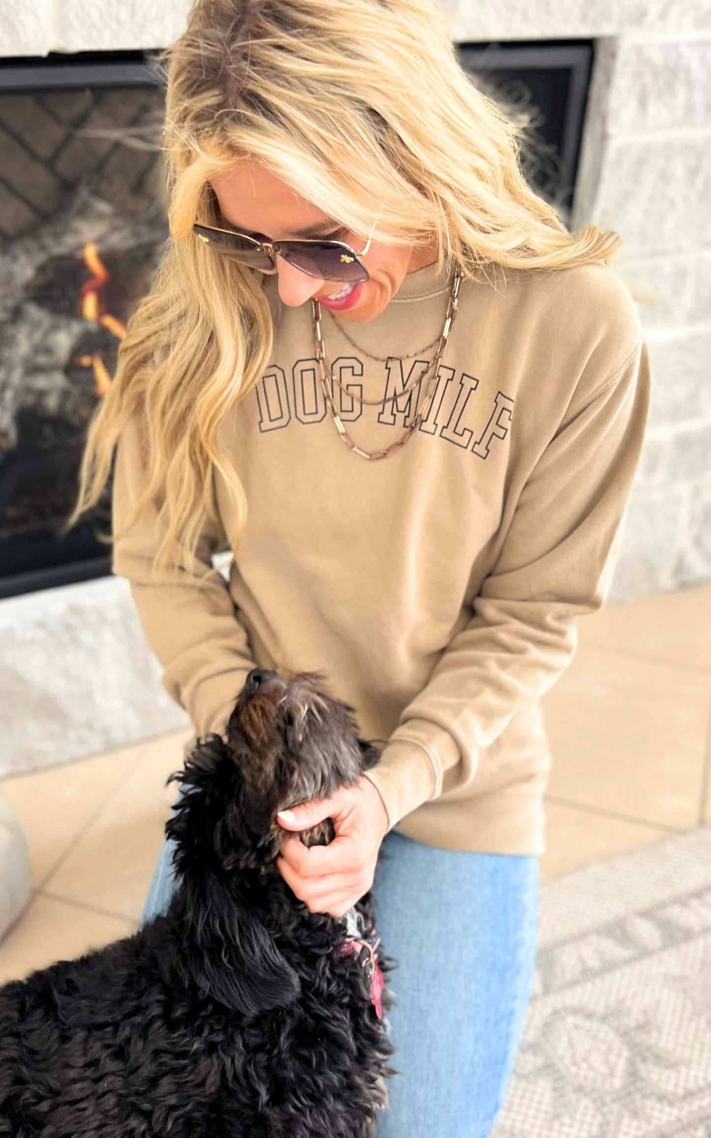 Dog Milf Pigment Dyed Crewneck Sweatshirt