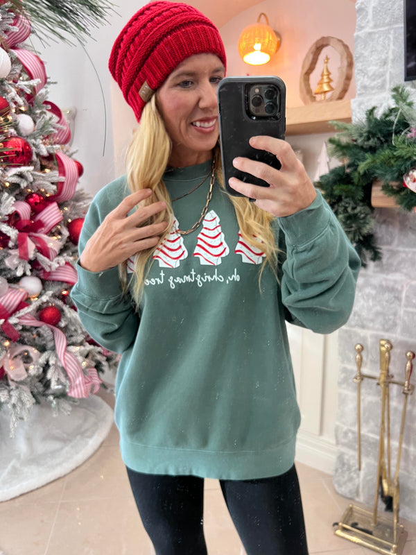 Oh Christmas Tree Pigment Dyed Graphic Sweatshirt