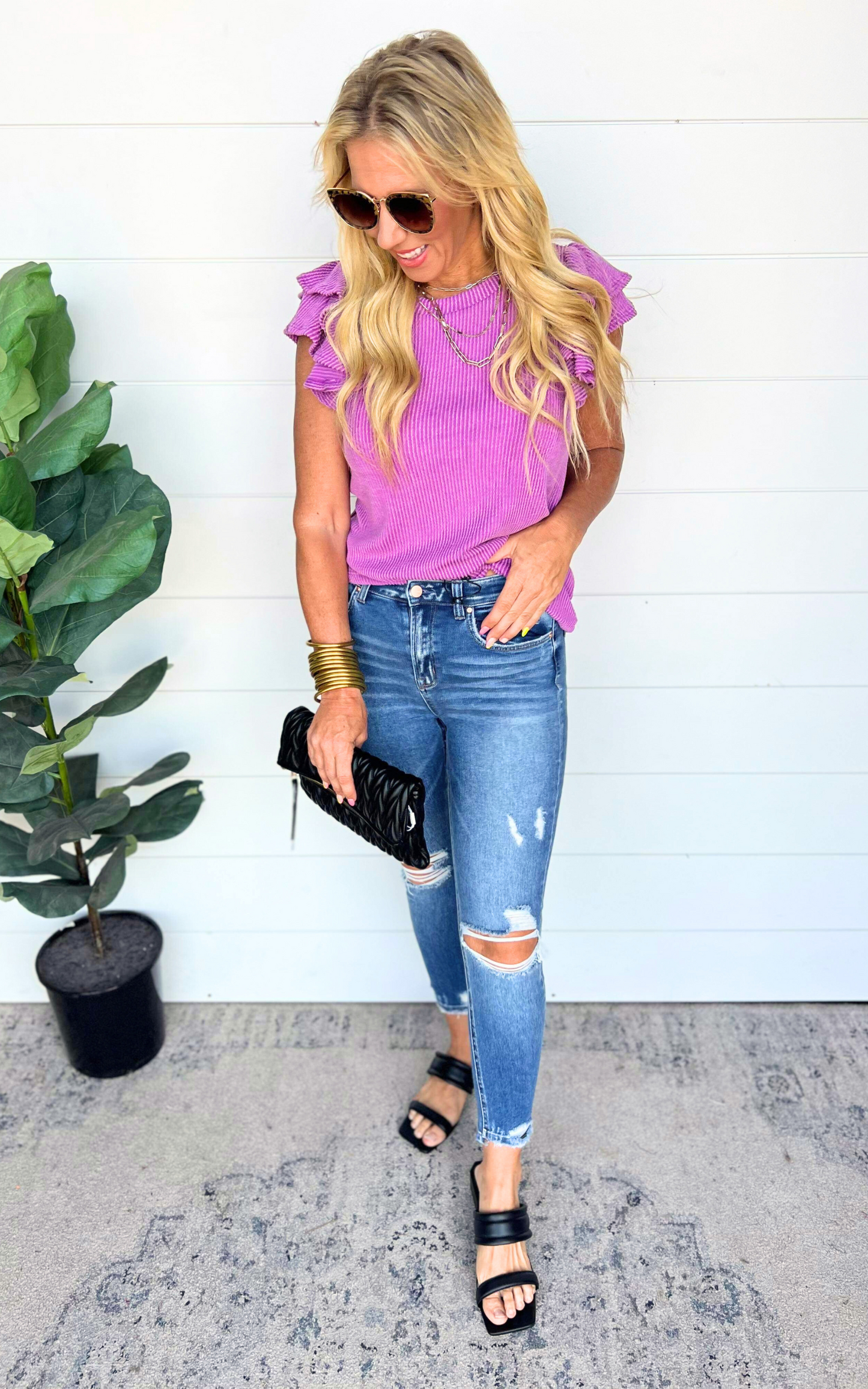 Double Ruffle Sleeve Top